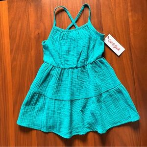 CAT & JACK | Turquoise woven gauze dress size 3T